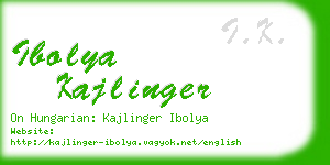 ibolya kajlinger business card